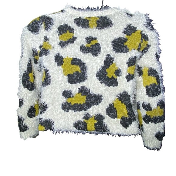 Top shop Womans Size 2 Leopard Animal Print Button Up Fuzzy Cardigan Sweater - Picture 8 of 9